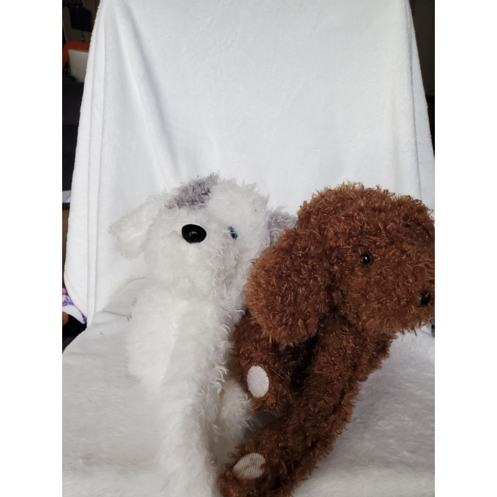 BFF puppies! Brown White Grey Plush Hugging Stuff Animals - Picture 10 of 12